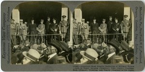 Uniformed Men Standing on a Platform by Keystone View Company